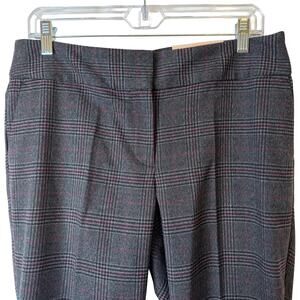 NWT Ann Taylor The Trouser (Curvy) Black and Grey Plaid - Size 10 Petite